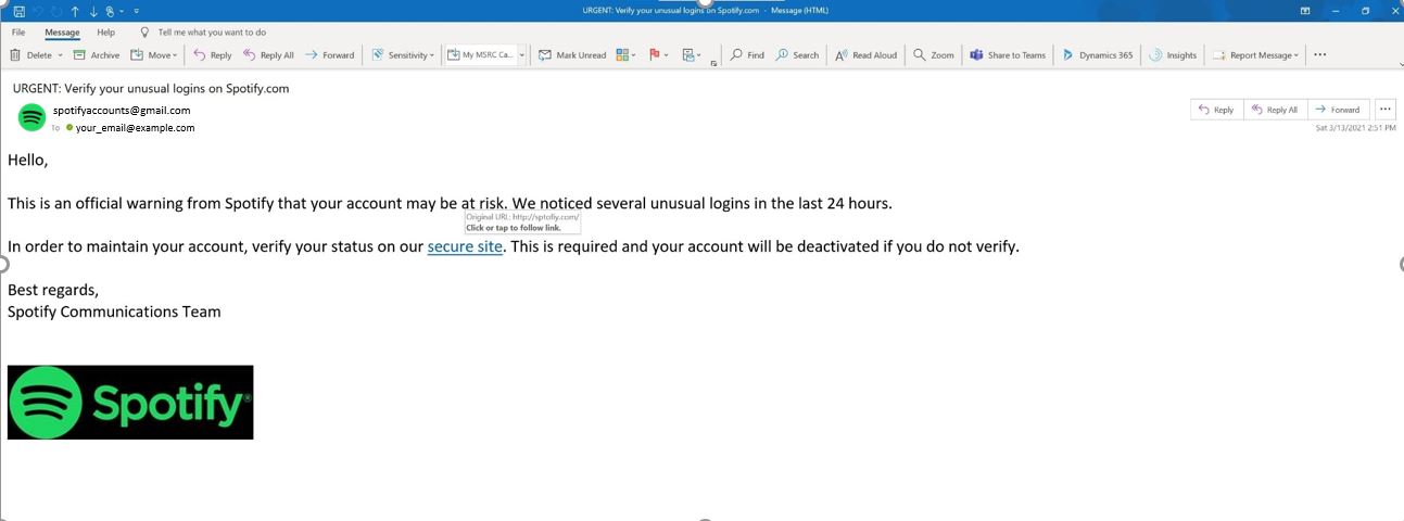 Spotify email